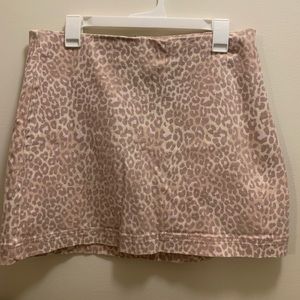 Baby pink leopard print Wild Fable mini skirt